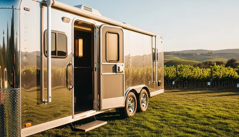 Luxury restroom trailer rental for Ann Arbor wedding
